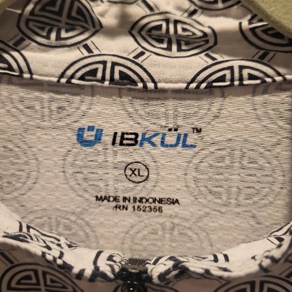 IBKUL Black & White Quarter Zip Lightweight Long Sleeve Shirt Size XL - Picture 4 of 6